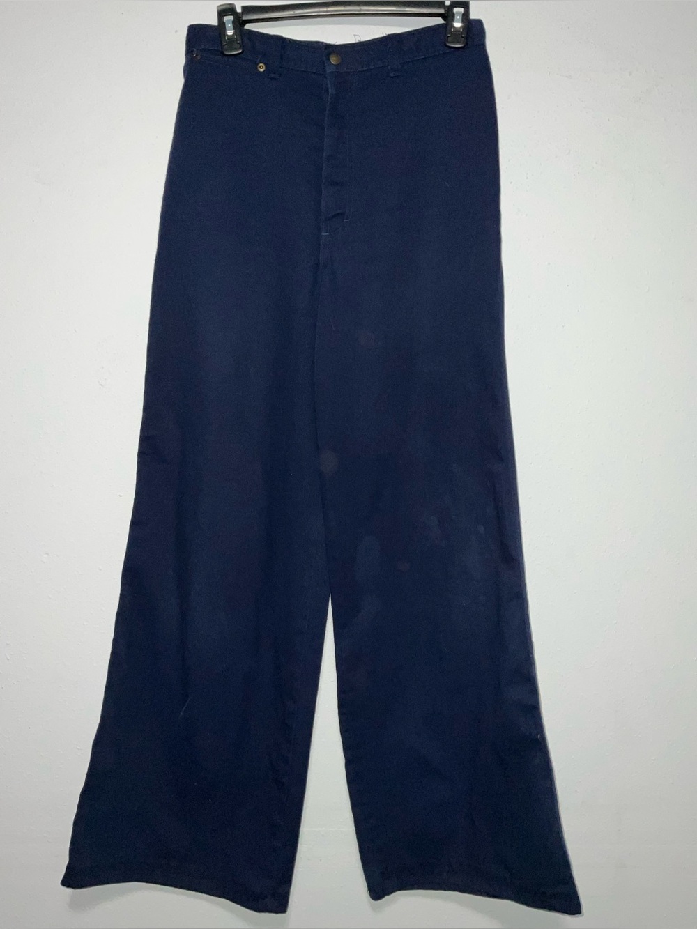 Vintage 70s San Francisco High Waist Wide Leg Buckle Back Pants Dark Wash